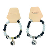 Bulk 12 PCS Yin Yang Charm Stretch Bracelets (IBR-2466)