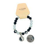 Bulk 12 PCS Yin Yang Charm Stretch Bracelets (IBR-2466)