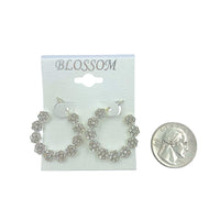 Bulk 12 PCS Flower Crystal Hoop Earrings (IER-5493)