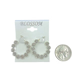 Bulk 12 PCS Flower Crystal Hoop Earrings (IER-5493)