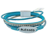 Blessed Oval Stripe Magnetic Clasp Bracelet (11-5792)