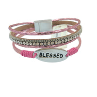 Blessed Oval Stripe Magnetic Clasp Bracelet (11-5792)