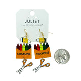 Pencil, Crayons, Scissors School Themed Earrings