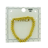 Stainless Steel Metallic 4mm Beaded Stretch Bracelet