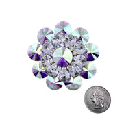 Large Crystal Flower Pin (P1324-SAB)(2.5in)