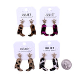 Fur Boots with Star Western Post Earrings (0.9x1.85in)