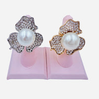 Pearl Crystal Flower Stretch Ring (R1330)