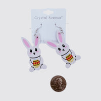 Easter Rabbit with Egg Earrings (1.1x3.14in)