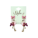 Bowtie Pink Flamingo Earrings (0.75x2in)