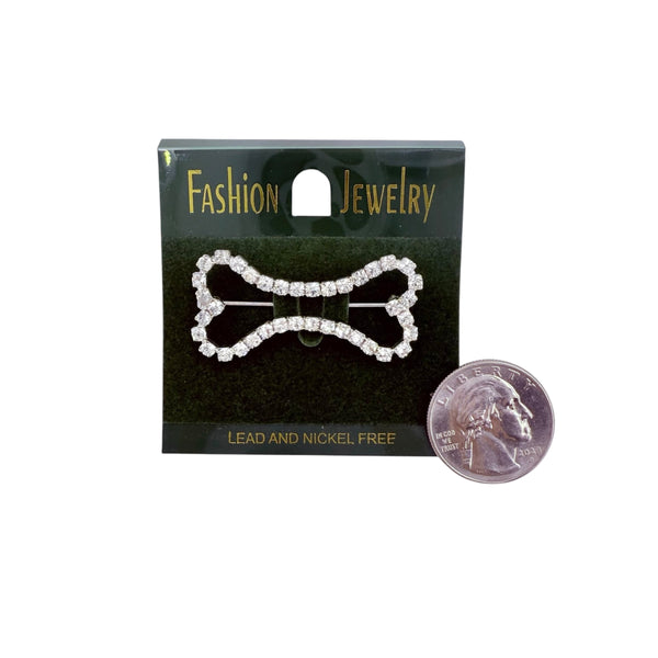 Dog Bone Rhinestone Pin (1.75x0.9in)