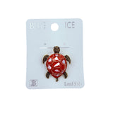 Gold Plated Enamel Colored Turtle Brooch Pin - 3 Colors Available (06709)