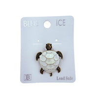Gold Plated Enamel Colored Turtle Brooch Pin - 3 Colors Available (06709)