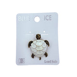 Gold Plated Enamel Colored Turtle Brooch Pin - 3 Colors Available (06709)