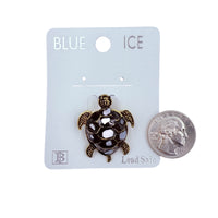 Gold Plated Enamel Colored Turtle Brooch Pin - 3 Colors Available (06709)