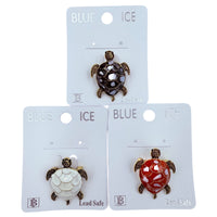 Gold Plated Enamel Colored Turtle Brooch Pin - 3 Colors Available (06709)