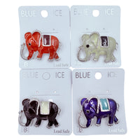 Plated Enamel Colored Elephant Pin Brooch - 4 Colors Available (06710)