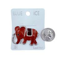 Plated Enamel Colored Elephant Pin Brooch - 4 Colors Available (06710)