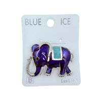 Plated Enamel Colored Elephant Pin Brooch - 4 Colors Available (06710)