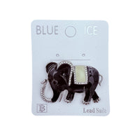 Plated Enamel Colored Elephant Pin Brooch - 4 Colors Available (06710)