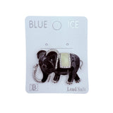 Plated Enamel Colored Elephant Pin Brooch - 4 Colors Available (06710)