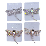 Large Rhinstone Dragonfly Brooch Pin - 6 Colors Available (3.5x3.0in)