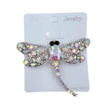 Large Rhinstone Dragonfly Brooch Pin - 6 Colors Available (3.5x3.0in)