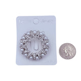Pearl & Rhinestone Adorned Wreath Pin Brooch - 2 Colors (1.75in)