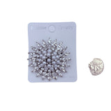 Pearl and Rhinestone Sunburst Pin Brooch - 3 Colors (2in)