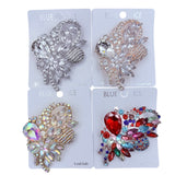 Rhinestone Flower Burst Bouquet Pin - 4 Colors (06340)(2.5x3.5in)