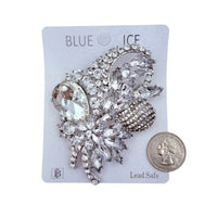 Rhinestone Flower Burst Bouquet Pin - 4 Colors (06340)(2.5x3.5in)