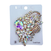 Rhinestone Flower Burst Bouquet Pin - 4 Colors (06340)(2.5x3.5in)