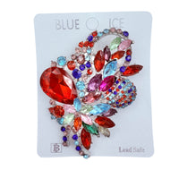 Rhinestone Flower Burst Bouquet Pin - 4 Colors (06340)(2.5x3.5in)