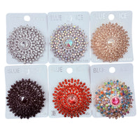 Sunburst Shaped Brooch Pin - 6 Colors (06412)(2.25x2.25in)