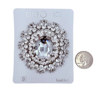 Rhinestone Flower Burst Pin Brooch - 3 Colors (06694)(2.5x2.75in)