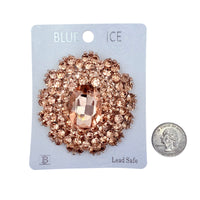 Rhinestone Flower Burst Pin Brooch - 3 Colors (06694)(2.5x2.75in)