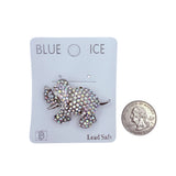 Rhinestone Studded Elephant Pin Brooch - 3 Colors (06511)(1.75x1.25in)