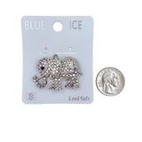 Rhinestone Studded Elephant Pin Brooch - 4 Colors (06368)(1.6x1.0in)