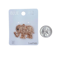 Rhinestone Studded Elephant Pin Brooch - 4 Colors (06368)(1.6x1.0in)