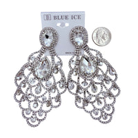 XL Rhinestone Chandlier Earrings - 9 Colors (35190)(2.75x4.75in)