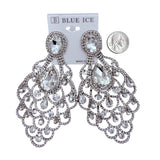 XL Rhinestone Chandlier Earrings - 9 Colors (35190)(2.75x4.75in)