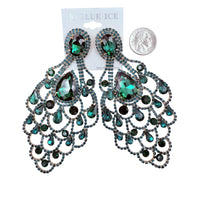 XL Rhinestone Chandlier Earrings - 9 Colors (35190)(2.75x4.75in)