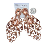 XL Rhinestone Chandlier Earrings - 9 Colors (35190)(2.75x4.75in)