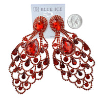 XL Rhinestone Chandlier Earrings - 9 Colors (35190)(2.75x4.75in)