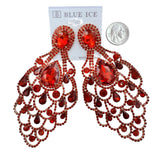 XL Rhinestone Chandlier Earrings - 9 Colors (35190)(2.75x4.75in)