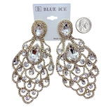 XL Rhinestone Chandlier Earrings - 9 Colors (35190)(2.75x4.75in)