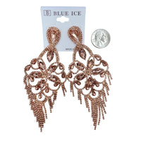 5 Inch Drop Rhinestone Chandelier Tassel Earrings - 10 Colors (35234)(2.25x5in)