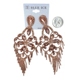 5 Inch Drop Rhinestone Chandelier Tassel Earrings - 10 Colors (35234)(2.25x5in)