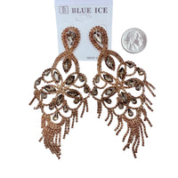 5 Inch Drop Rhinestone Chandelier Tassel Earrings - 10 Colors (35234)(2.25x5in)