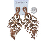 5 Inch Drop Rhinestone Chandelier Tassel Earrings - 10 Colors (35234)(2.25x5in)