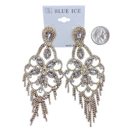 5 Inch Drop Rhinestone Chandelier Tassel Earrings - 10 Colors (35234)(2.25x5in)